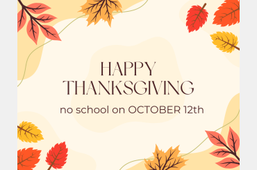 Thanksgiving - no school in session